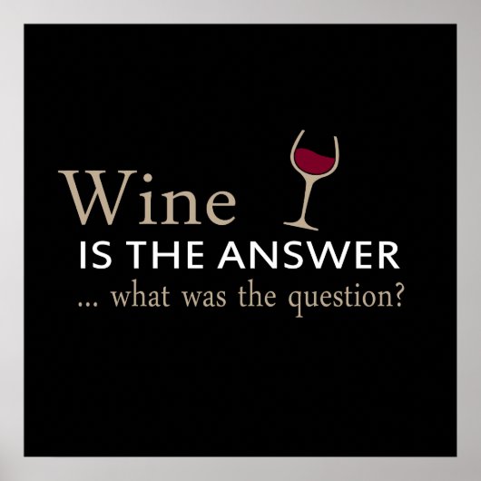Poster le vin est la réponse à la question (Devant)