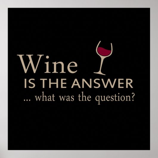 Poster le vin est la réponse à la question (Devant)