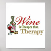 Poster Le Vin Est Moins Cher Que Le Traitement (Devant)