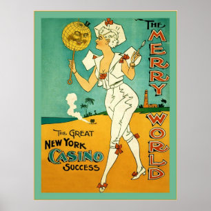 Poster Le ~ vintage 1894 d'affiche de théâtre de joyeux ~