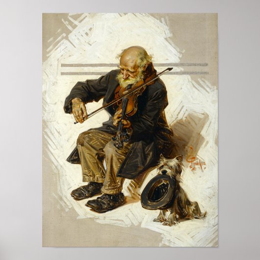 Poster Le violoniste et son adjoint, 1916 (Devant)