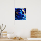 Poster Le visage bleu de la femme (Cuisine)