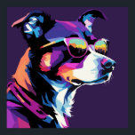 Poster Le visage de chien pop art<br><div class="desc">Tête de chien dessinée avec style d'art WPAP,  illustration pop art</div>