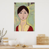 Poster Le visage de la fille après Matisse (Cuisine)