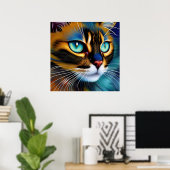 Poster Le visage d'un mignon Lynx pointe Siamese (Bureau à domicile)