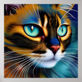 Poster Le visage d'un mignon Lynx pointe Siamese (Devant)