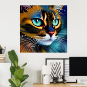 Poster Le visage d'un mignon Lynx pointe Siamese (Bureau à domicile)