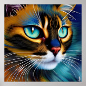 Poster Le visage d'un mignon Lynx pointe Siamese (Devant)