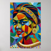 Poster Le visage d'une femme en mosaïque (Devant)