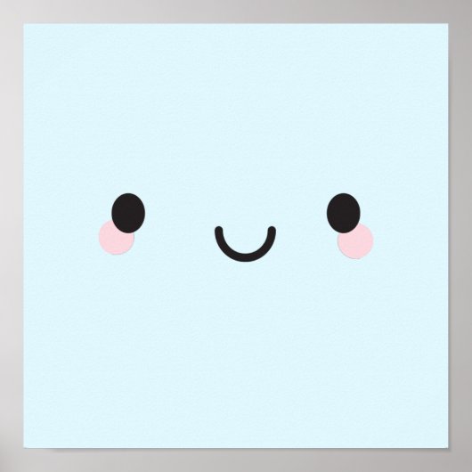Poster Le visage heureux de Kawaii (Devant)