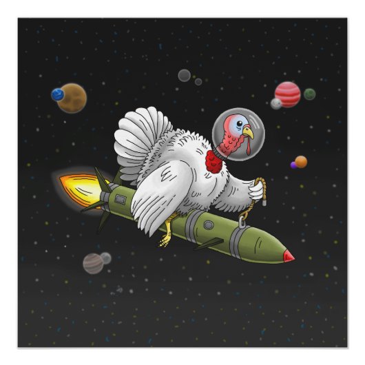 Poster Le vol de Thanksgiving de Rocket Turkey (Devant)