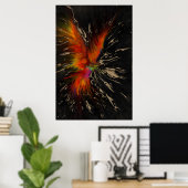 Poster Le vol du phénix – Renaissance abstraite ardente (Bureau à domicile)