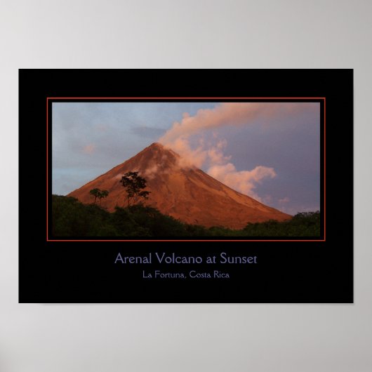 Poster Le volcan Arenal sur l'affiche du coucher du solei (Devant)