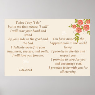 POSTER LE VOW MARIAGE S'AFFICHE DANS LA CONCEPTION FLORAL