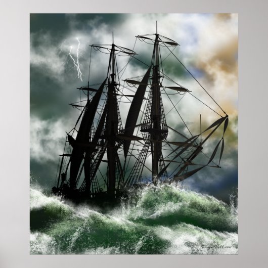 Poster Le Voyage - Columbus Naviguant Sur L'Océan (Devant)