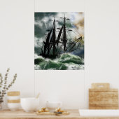 Poster Le Voyage - Columbus Naviguant Sur L'Océan (Cuisine)