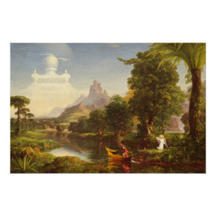 Poster Le voyage de la vie : Jeunesse, 1842 (huile sur to