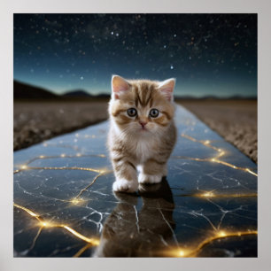 Poster Le voyage du cœur : citation sur le chaton et l'am