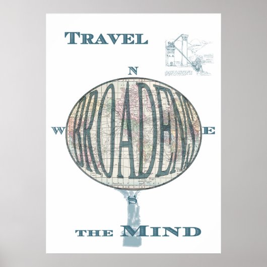 Poster Le voyage élargit l'impression mentale (Devant)
