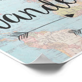 Poster Le voyage sur l'affiche de la carte du monde vinta (Coin)