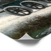 Poster Le Wagon du bois en hiver (Coin)