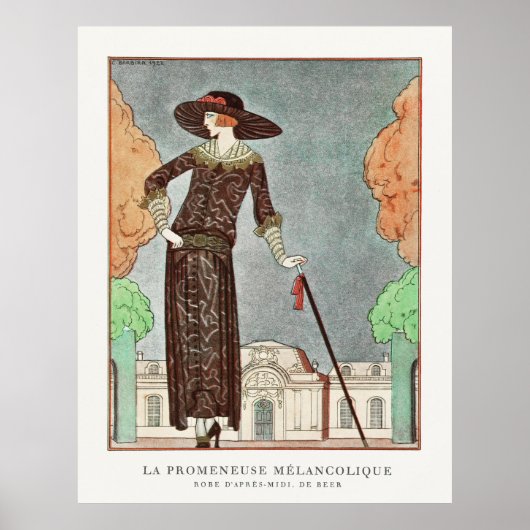 Poster Le Walker Melancholy par George Barbier (Devant)