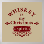 Poster le whisky est mon esprit de noël<br><div class="desc">Ce whisky original est mon design graphique esprit de Noël avec la police de caractères de typographie impressionnante est parfait pour les personnes qui sont fans de la saveur de whisky. Il peut aussi être donné comme un cadeau d'anniversaire ou de Noël à votre meilleur ami, parent, petit ami ou...</div>