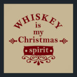 Poster le whisky est mon esprit de noël<br><div class="desc">Ce whisky original est mon design graphique esprit de Noël avec la police de caractères de typographie impressionnante est parfait pour les personnes qui sont fans de la saveur de whisky. Il peut aussi être donné comme un cadeau d'anniversaire ou de Noël à votre meilleur ami, parent, petit ami ou...</div>
