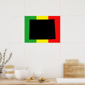 Poster Le Wyoming avec les couleurs de Rasta (Cuisine)