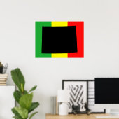 Poster Le Wyoming avec les couleurs de Rasta (Bureau à domicile)