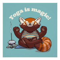Le yoga avec Panda roux est magique ! Art de médit