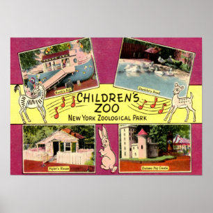 Poster Le zoo des enfants, zoo de Bronx, cru de NY