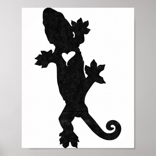 Poster Leachie New Caledonian Gecko Artsy Distressed (Devant)