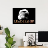 Poster Leadership inspiré de l'aigle noir et blanc (Bureau à domicile)