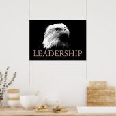 Poster Leadership inspiré de l'aigle noir et blanc (Cuisine)