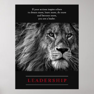 Poster Leadership motivationnel du lion