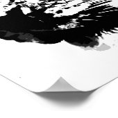 Poster Leadership motivationnel Femme Lion noir blanc (Coin)