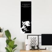 Poster Leadership motivationnel Femme Lion noir blanc (Bureau à domicile)