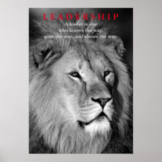 Poster Leadership motivationnel Fierté de lion