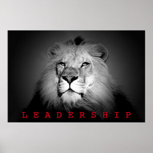 Poster Leadership motivationnel Roi Lion