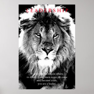 Poster Leadership Motivationnel tendance Lion Art