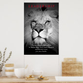 Poster Leadership Motivationnel tendance Lion Art (Cuisine)
