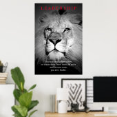 Poster Leadership Motivationnel tendance Lion Art (Bureau à domicile)