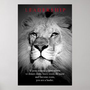 Poster Leadership Motivationnel tendance Lion Art