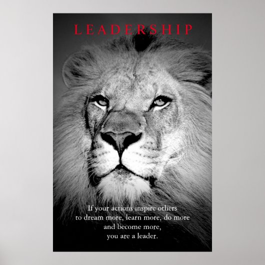 Poster Leadership Motivationnel tendance Lion Art (Devant)