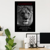 Poster Leadership Motivationnel tendance Lion Art (Bureau à domicile)