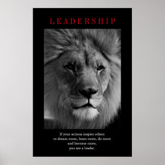 Poster Leadership Motivationnel tendance Lion Art
