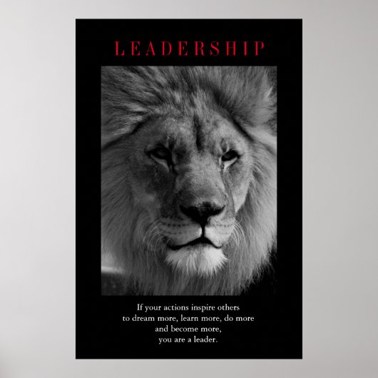 Poster Leadership Motivationnel tendance Lion Art (Devant)