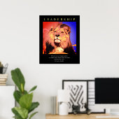 Poster Leadership Motivationnel tendance Lion Pop Art (Bureau à domicile)