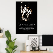 Poster Leadership motivationnel Tiger Pop Art (Bureau à domicile)